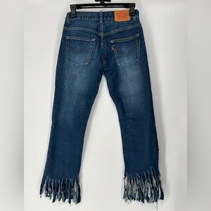 LEVI 511 SKINNY‎ FRINGE HEM JEANS